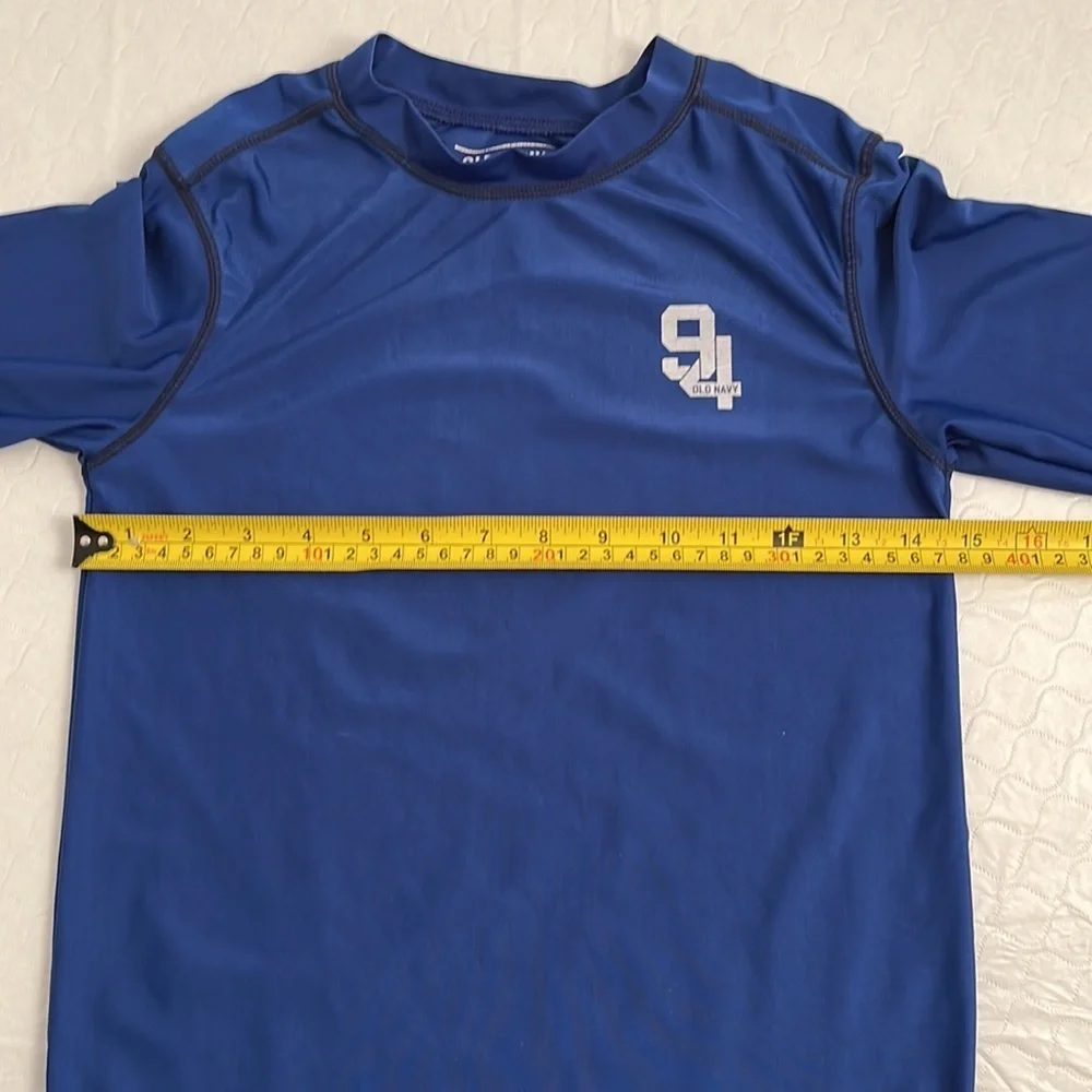 Old Navy dark blue short sleeve rash guard L = 10-12